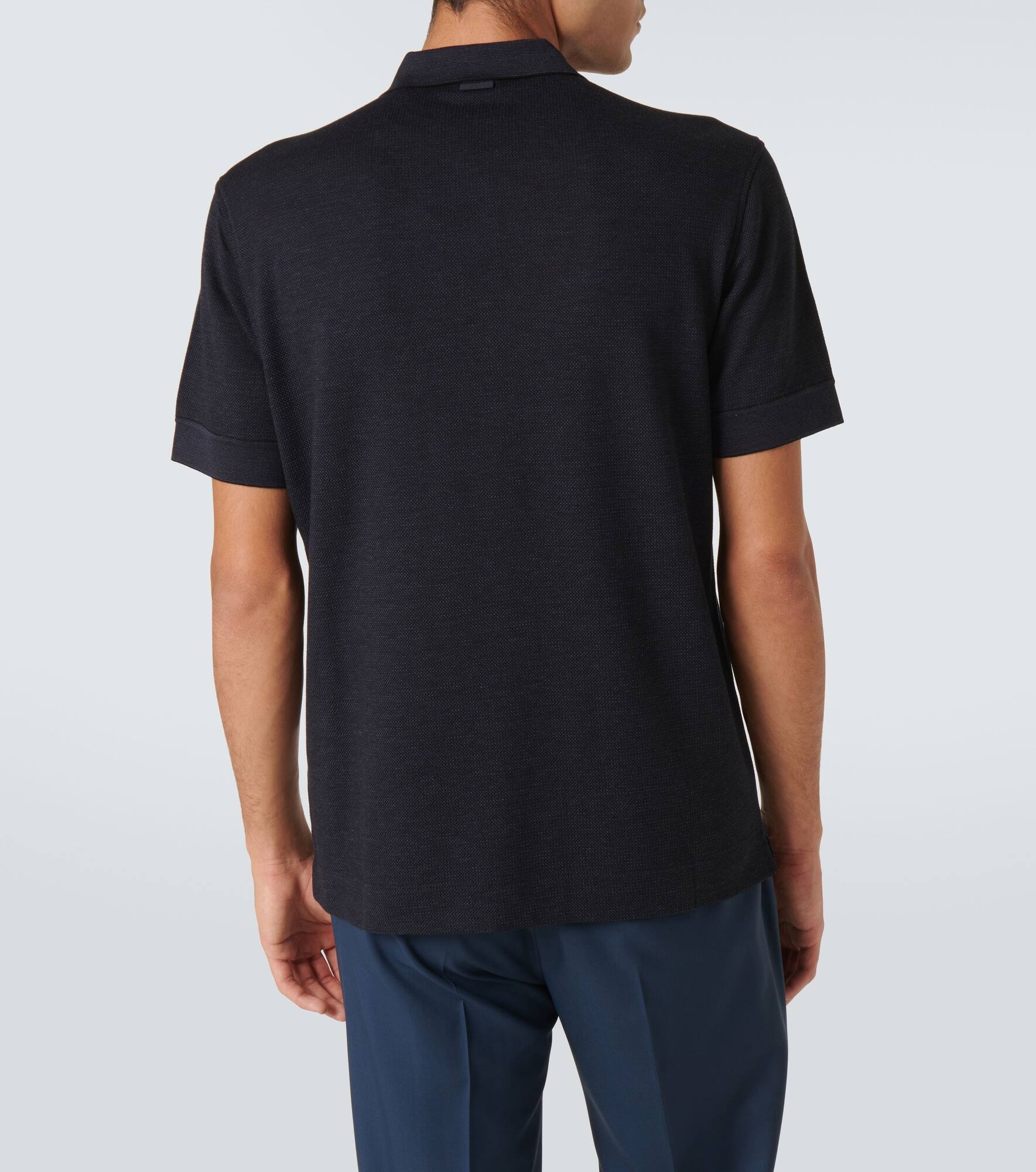 Cotton-blend polo shirt - 4
