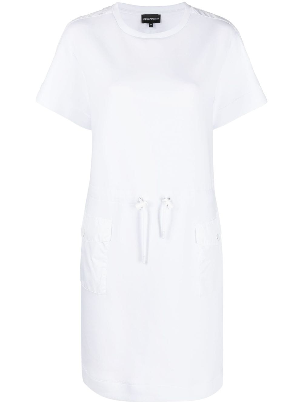 logo-patch short-sleeve dress - 1