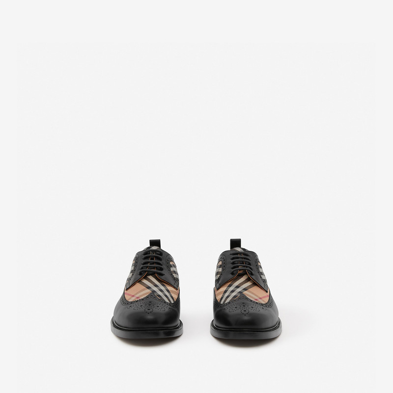 Burberry Vintage Check Panel Leather Derby Shoes outlook