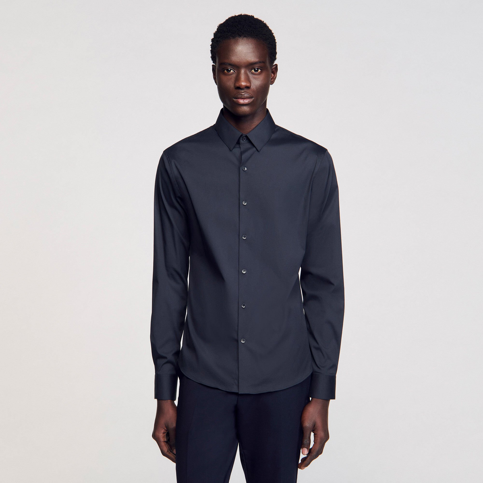 FITTED STRETCH COTTON SHIRT - 5