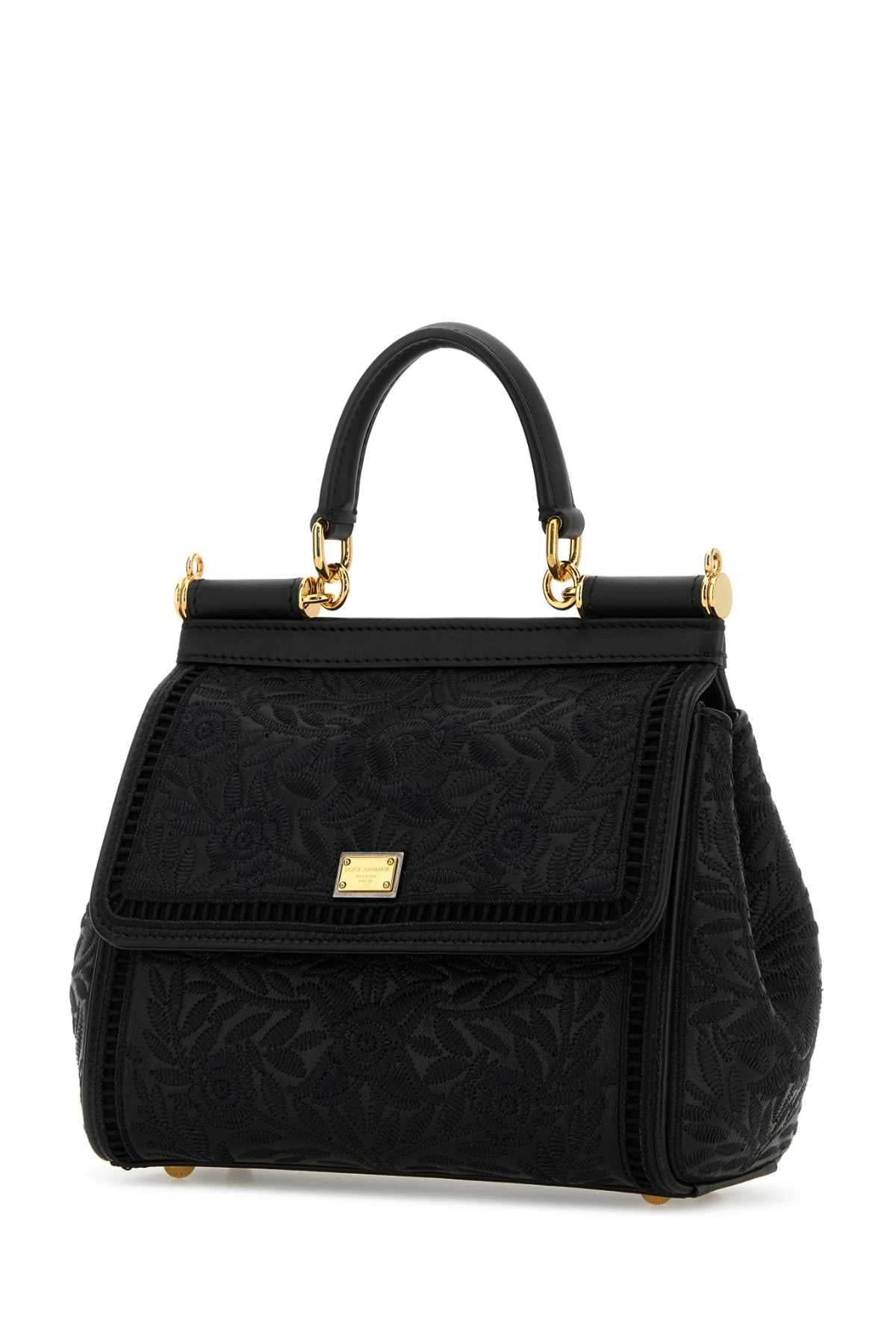 Dolce & Gabbana Women Black Leather Medium Sicily Handbag - 2