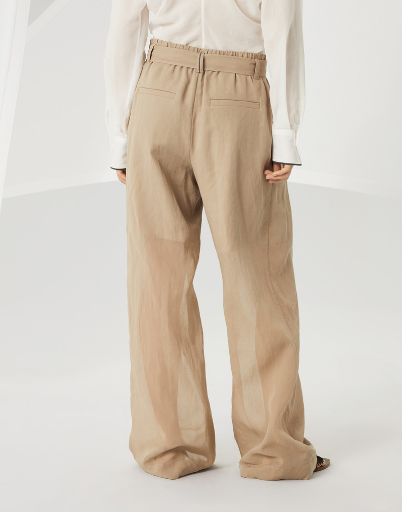 Brunello Cucinelli Cotton organza explorer track trousers with monili outlook