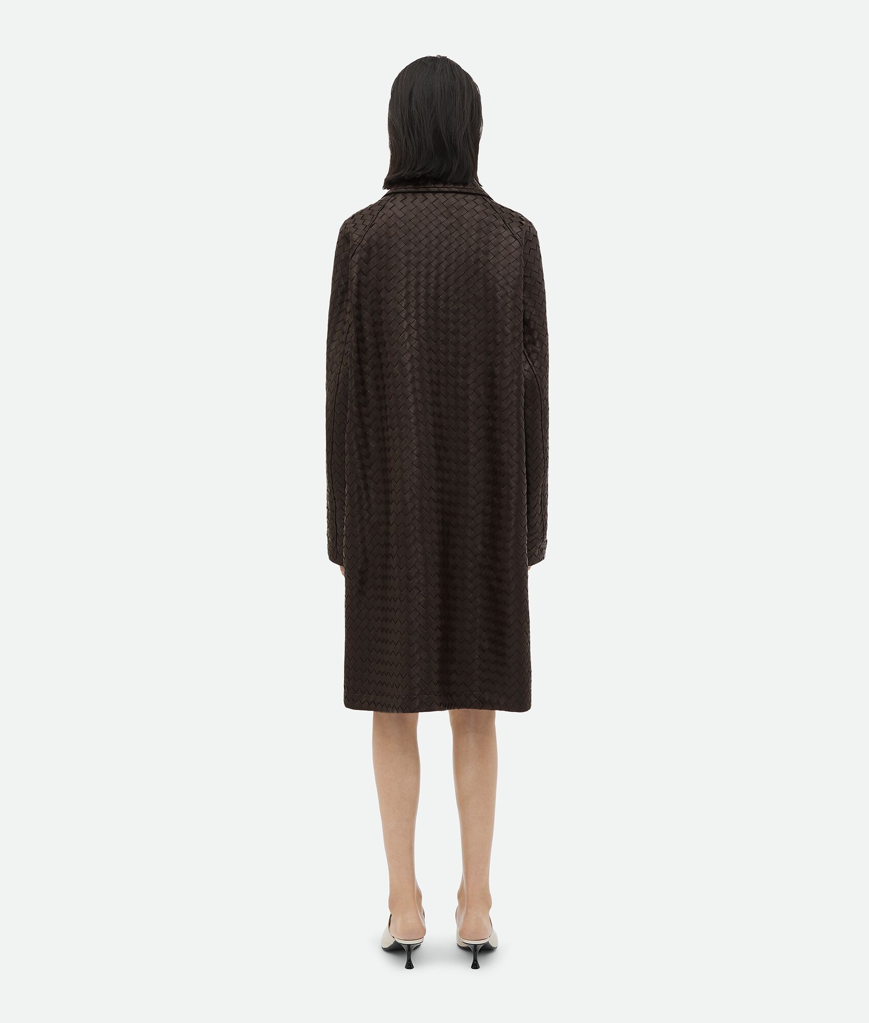 Intrecciato Leather Coat - 3