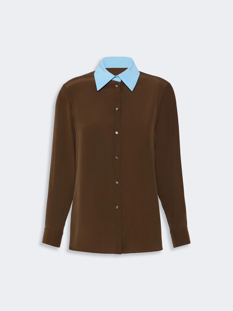 WKSECCELSO Silk crepe de chine shirt - BROWN 1