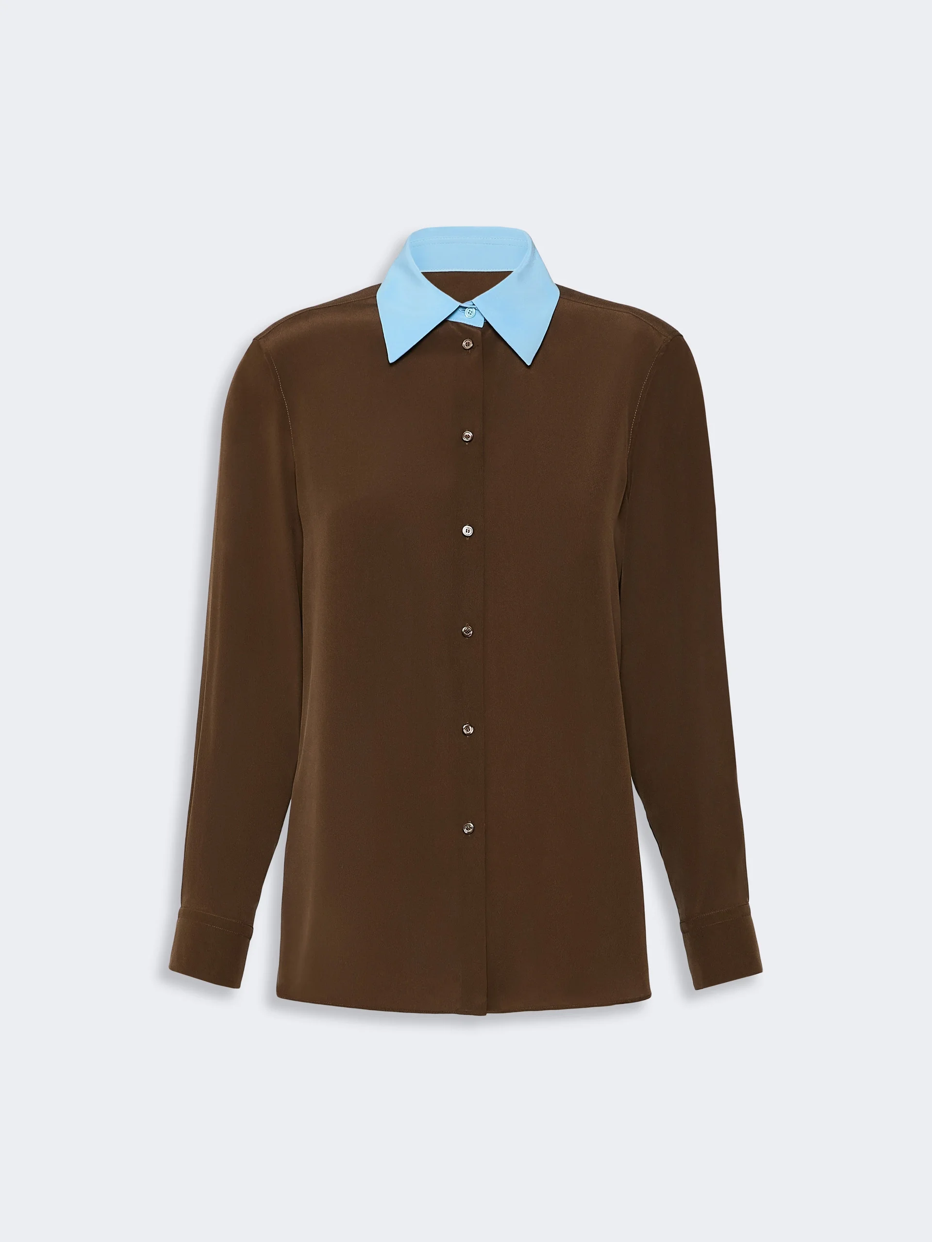 WKSECCELSO Silk crepe de chine shirt - BROWN - 1