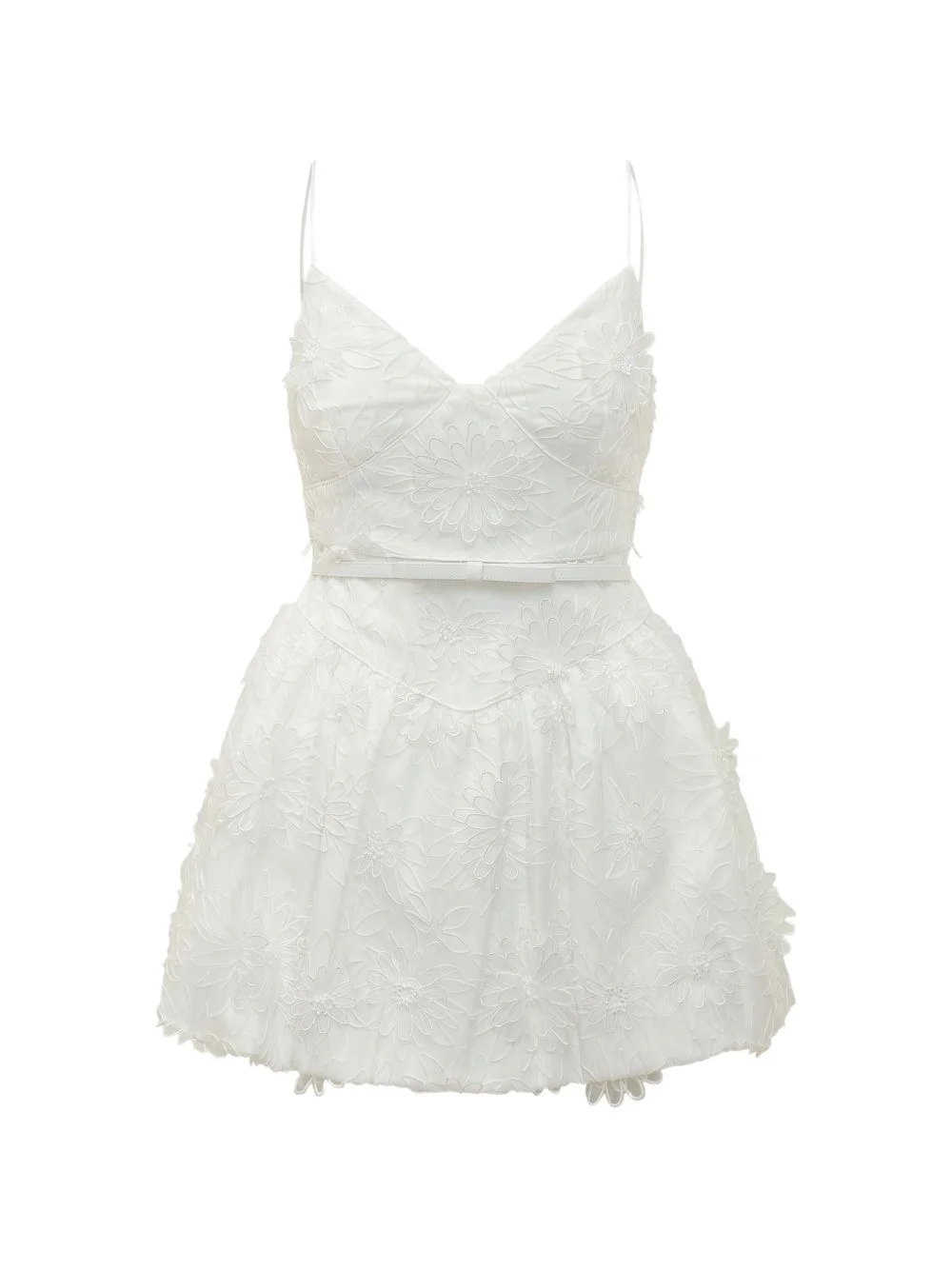 floral applique mini dress - 1