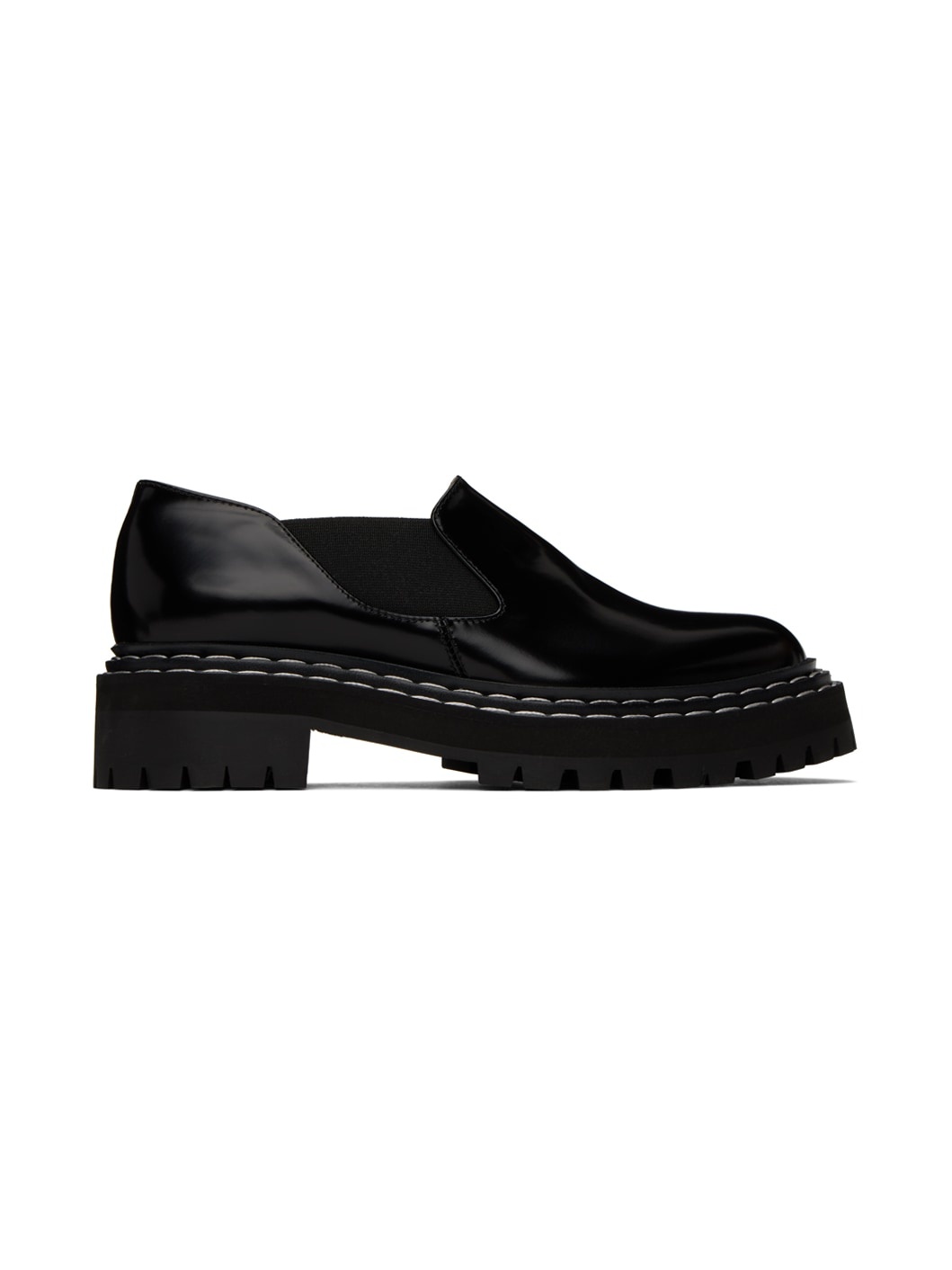 Black Lug Sole Loafers - 1