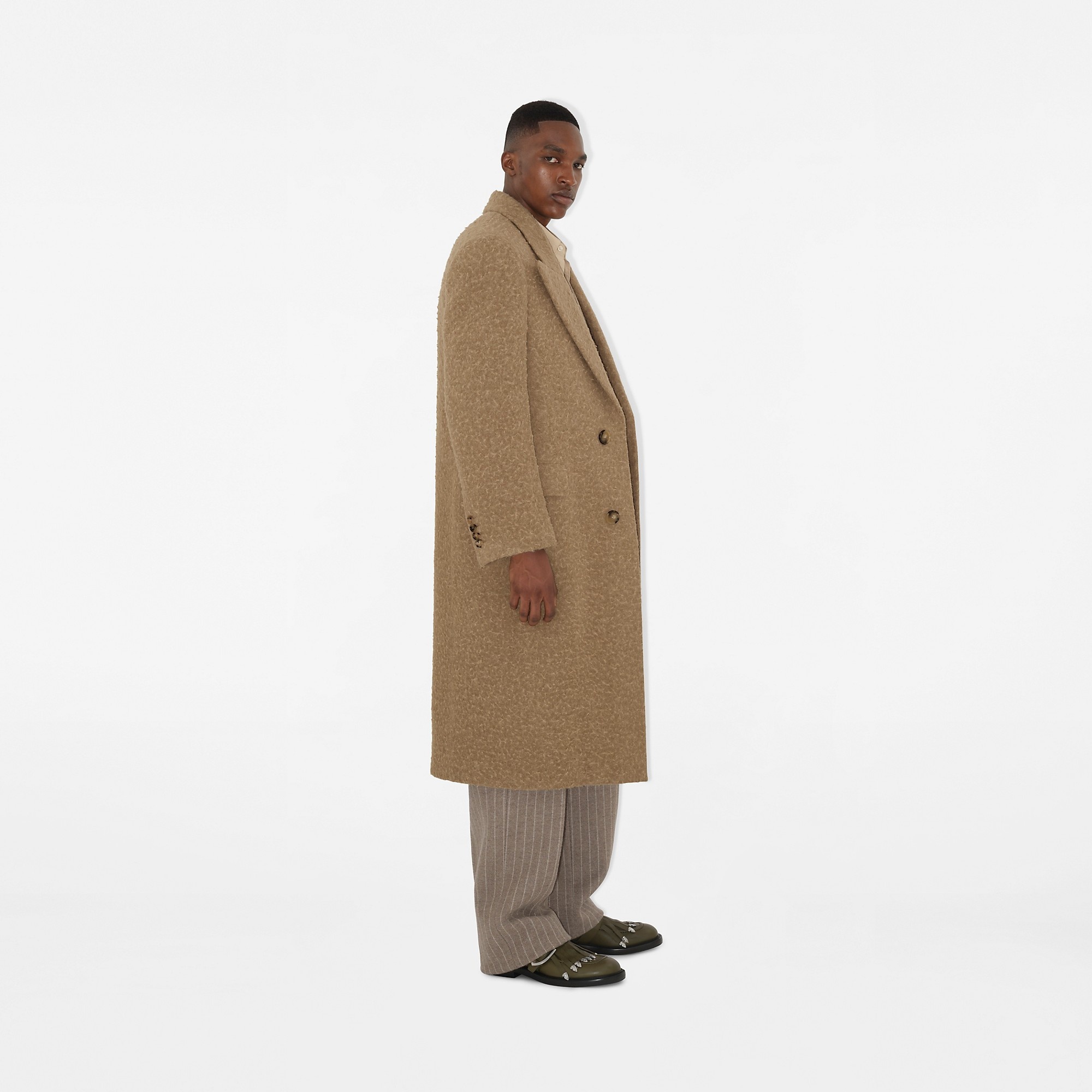 Linen Wool Blend Tailored Coat - 3