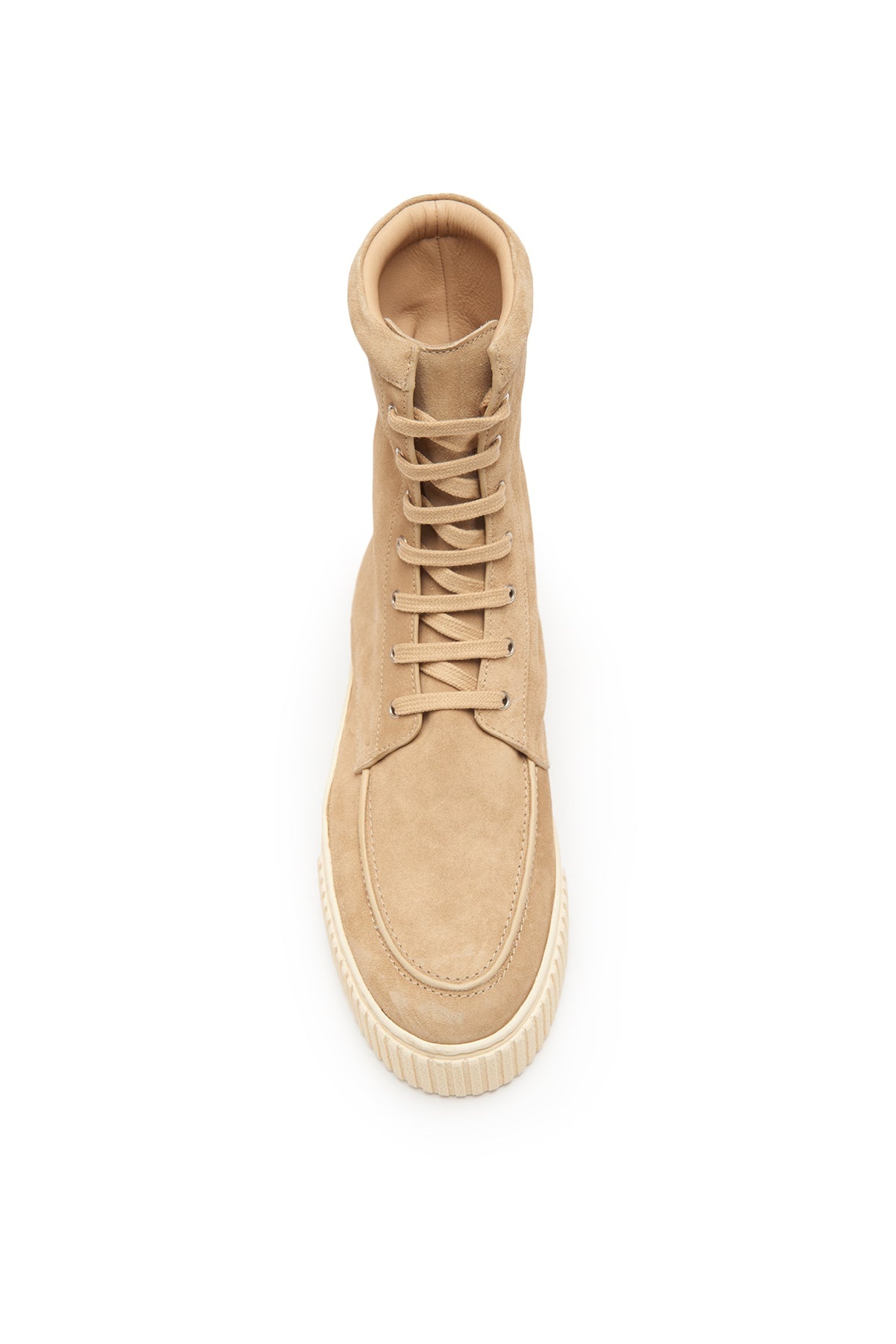 Emanuele Lace Up Boot in Beige Leather - 4