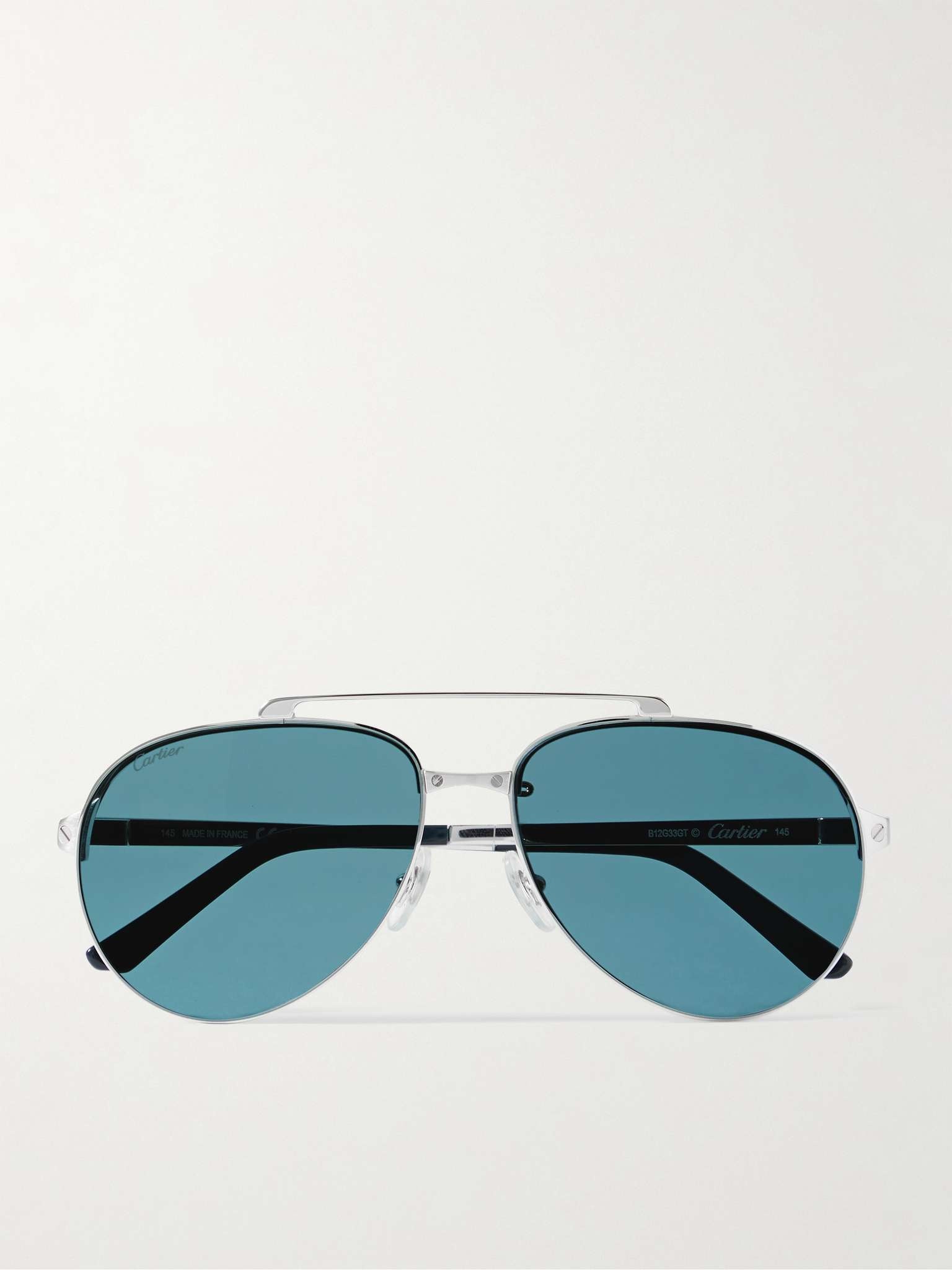 Santos Evolution Aviator-Style Silver-Tone Sunglasses - 1