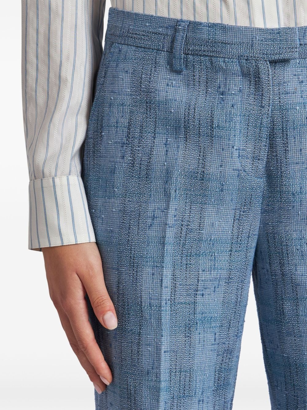 slub-textured trousers - 5