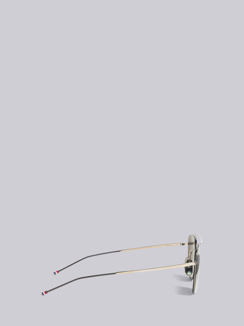 TB120 - Silver and Black Iron Aviator Sunglasses 3