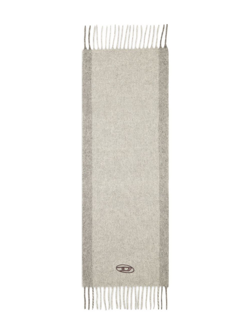 logo-embroidery fringed-edge scarf 1