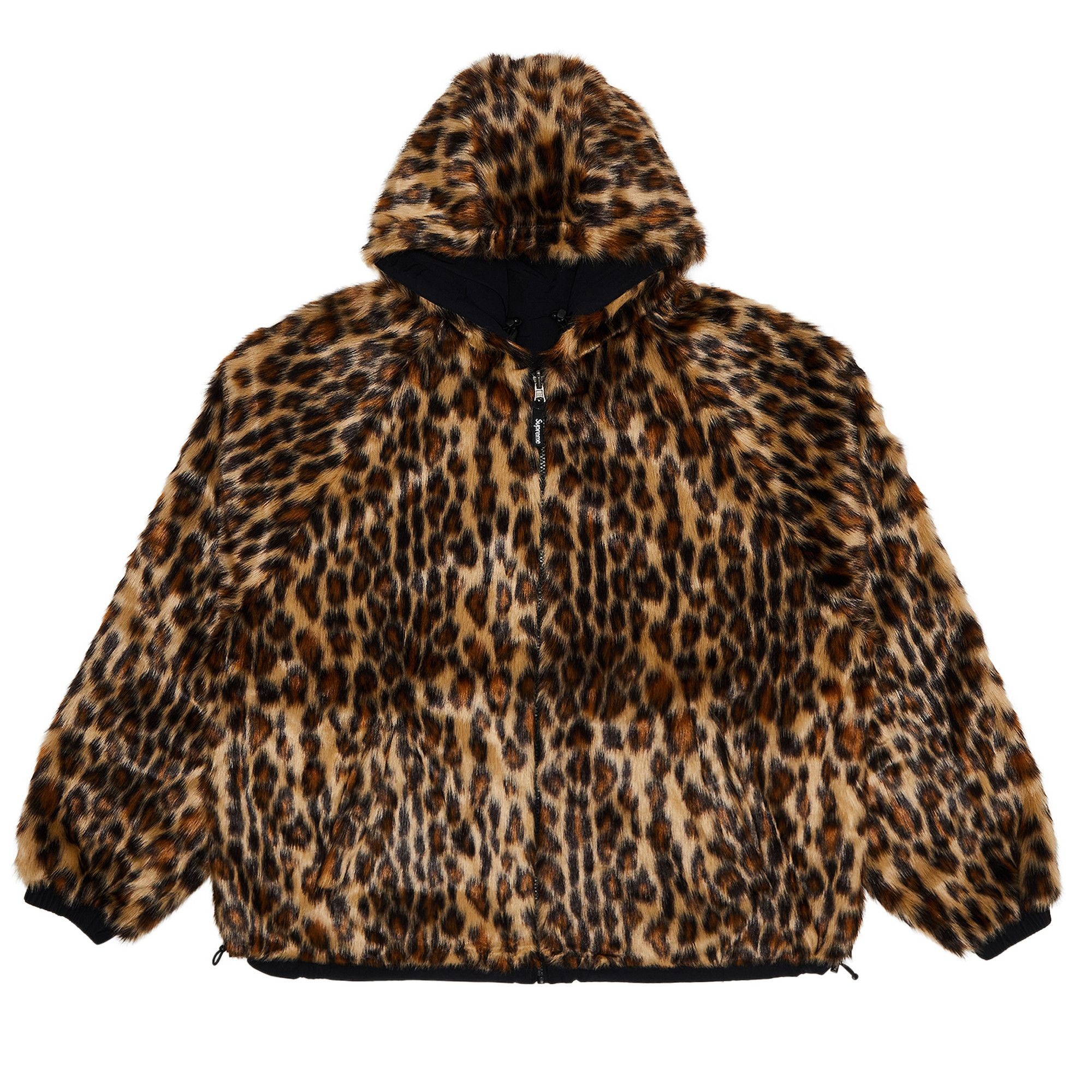 Supreme Faux Fur Reversible Hooded Track Jacket 'Black' - 4