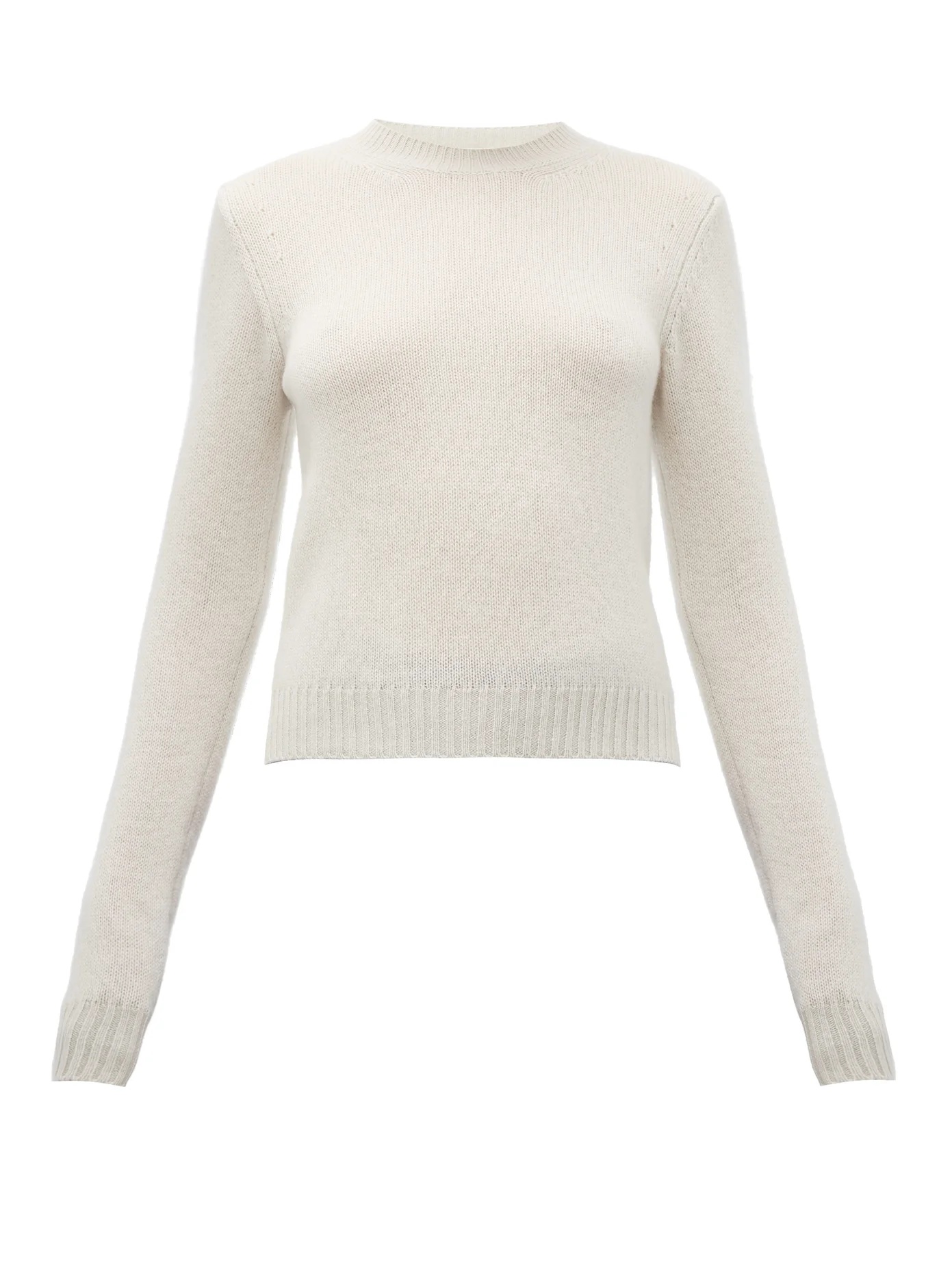 Cropped cashmere-blend sweater - 1