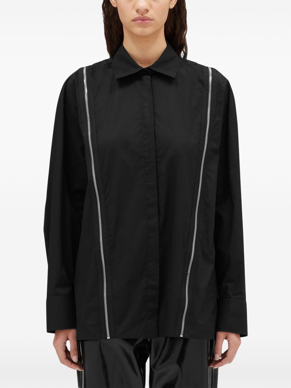 zip-detail long-sleeve shirt - 3