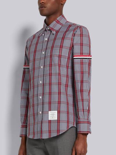 Thom Browne Multicolor Small Grid Windowpane Check Poplin Grosgrain Armband Straight Fit Shirt outlook