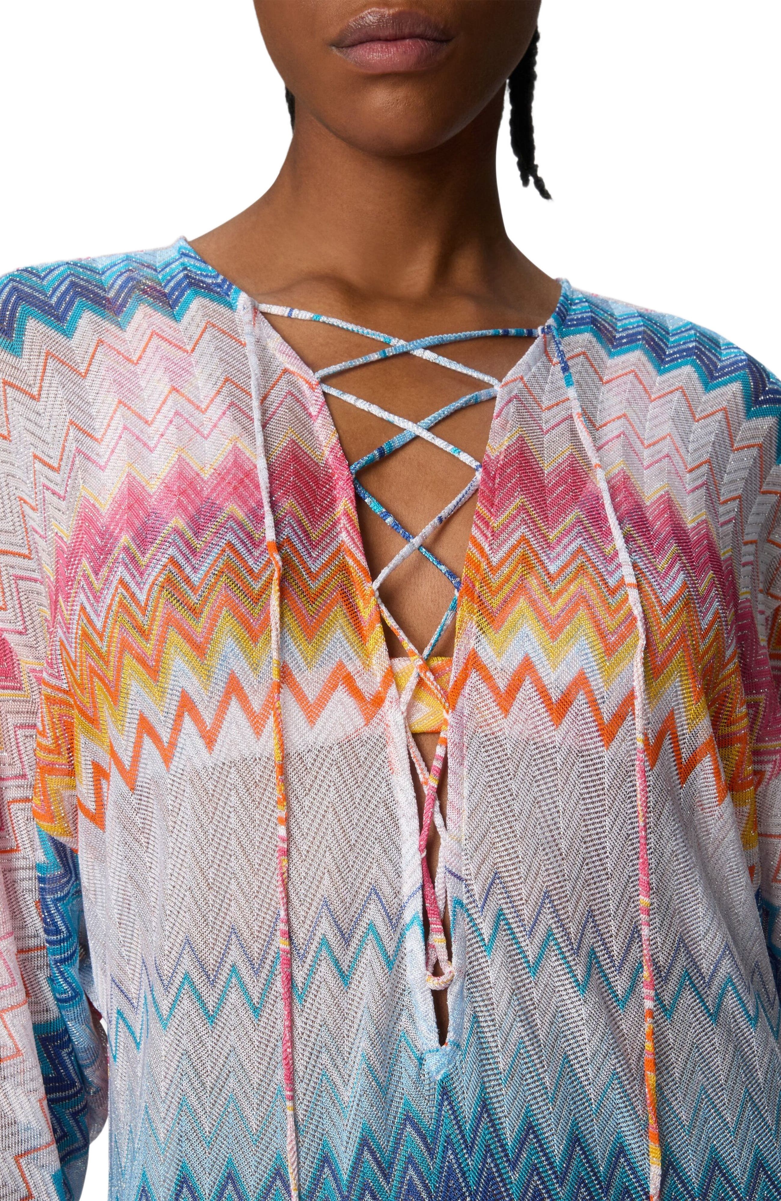 Missoni Long Cover-up In Zigzag Lamé Viscose Blend in Multicoloured at Nordstrom - 4