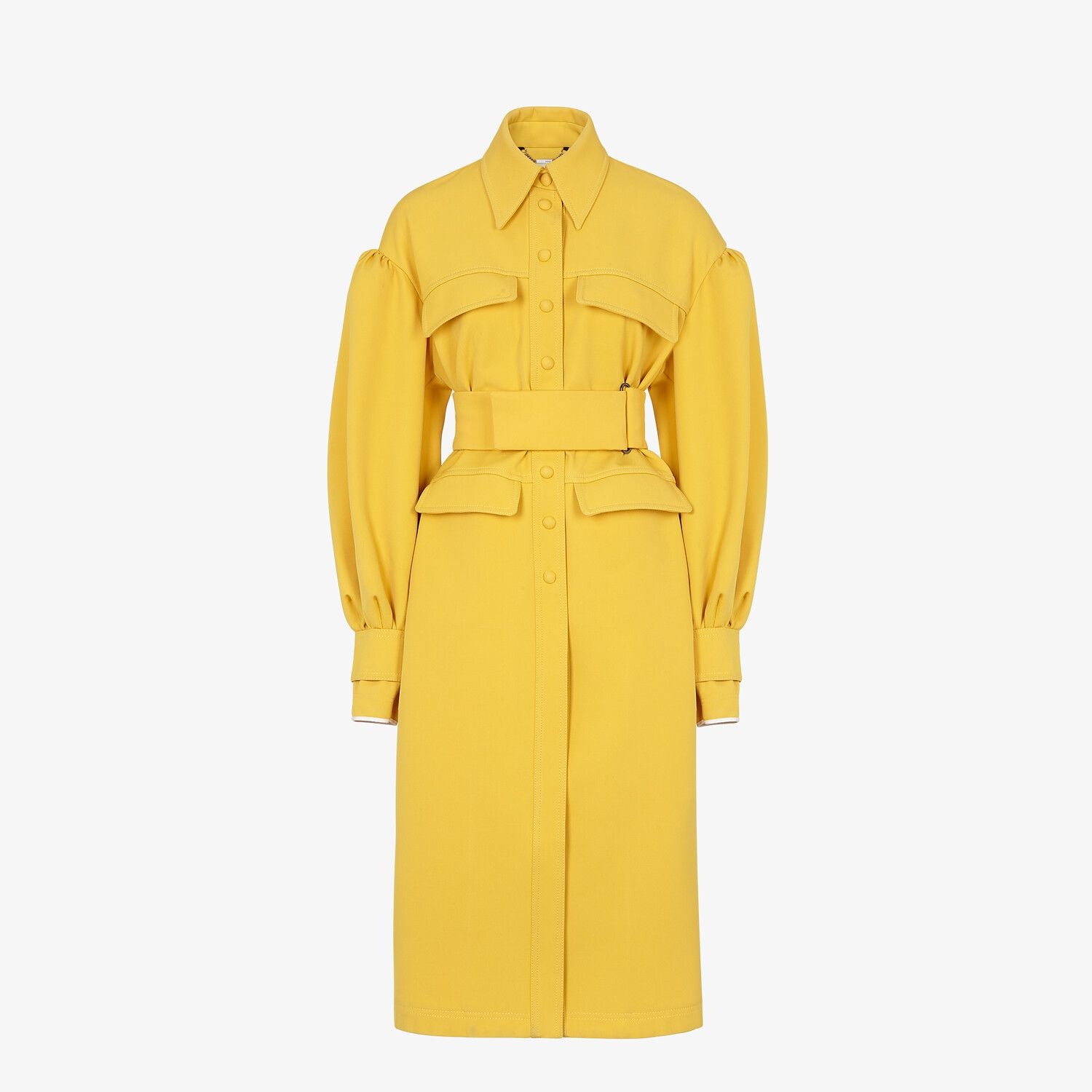 Yellow gabardine coat - 1