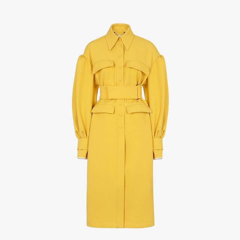 Yellow gabardine coat 1