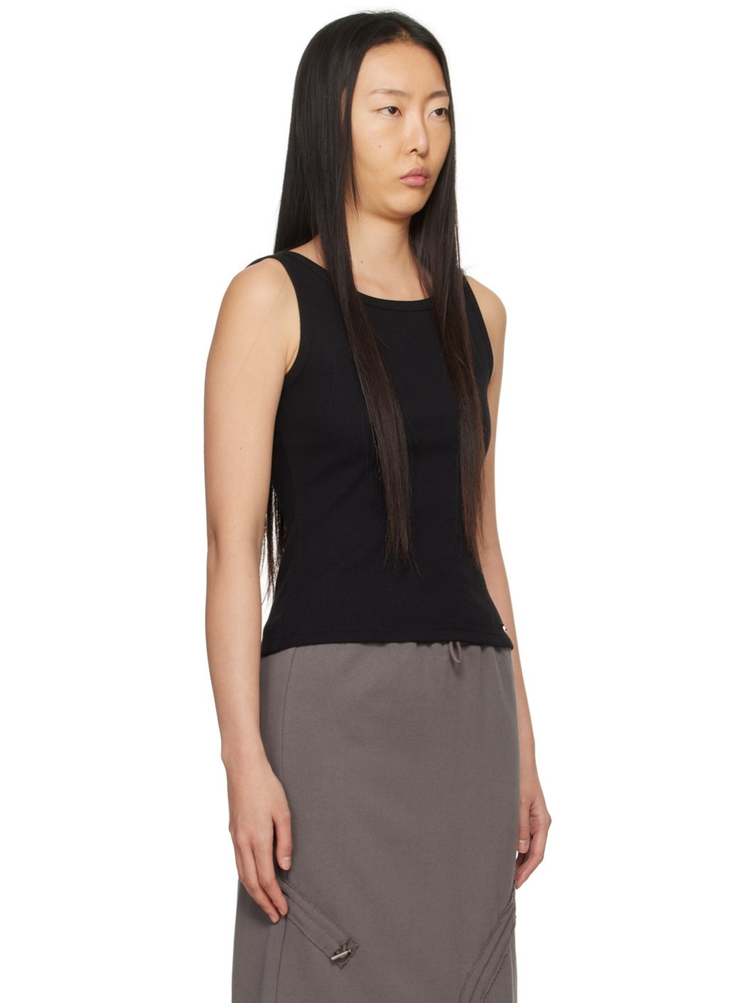 Black Cut Out Tank Top - 2