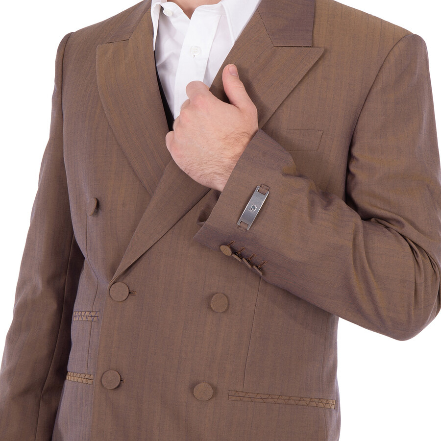 Burberry Herringbone Double-Breasted Wool Blazer - 2