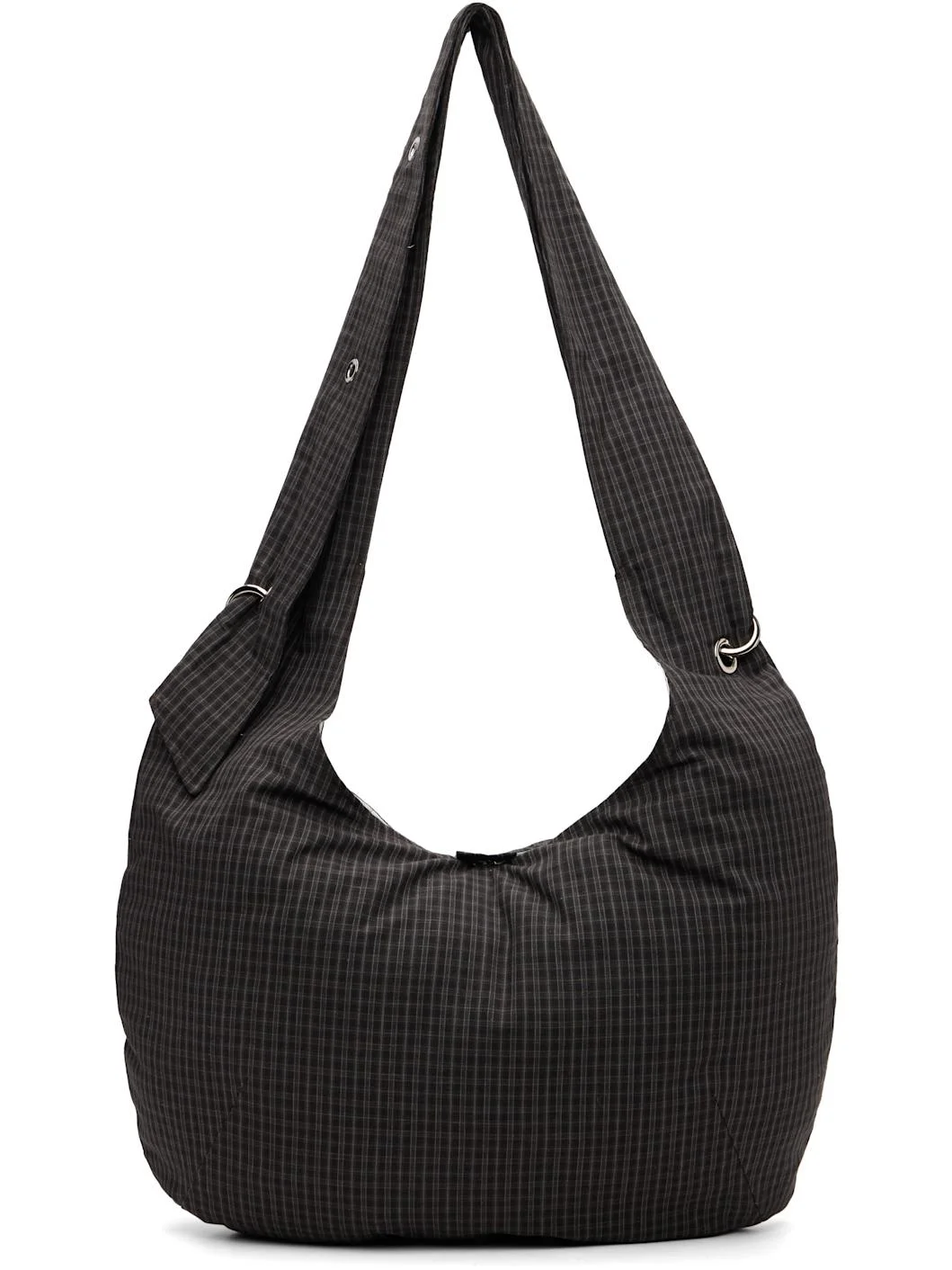 Gray Eyelet Messenger Bag - 1