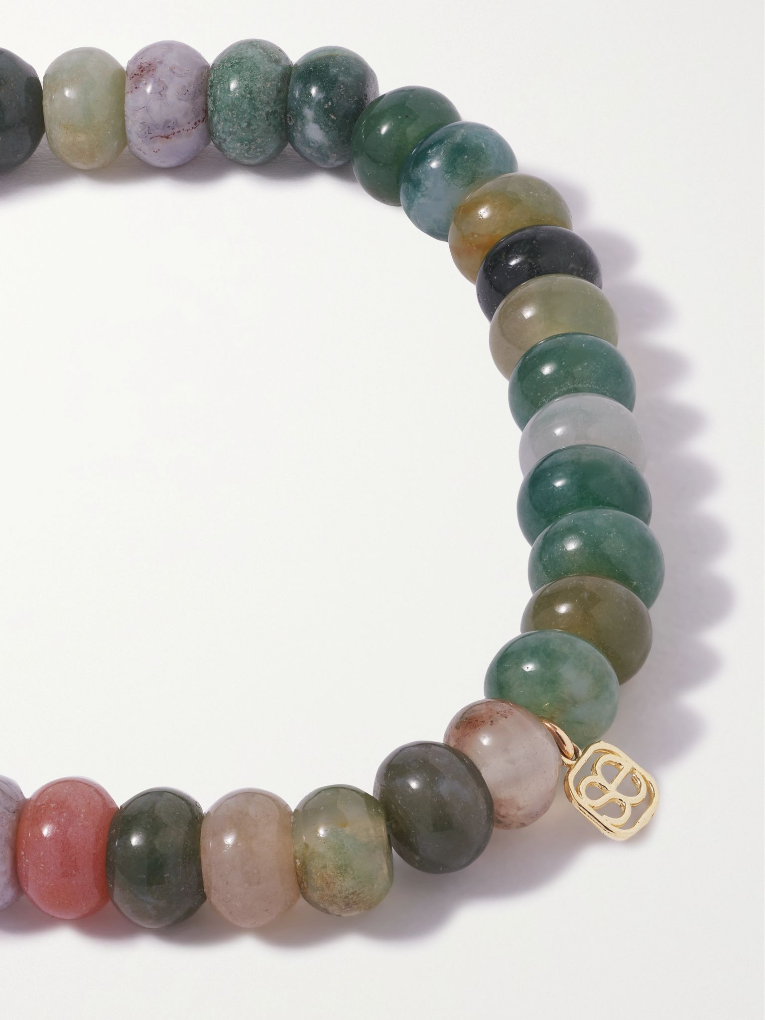 Evil Eye 14-karat gold, agate enamel and diamond bracelet Green - 3