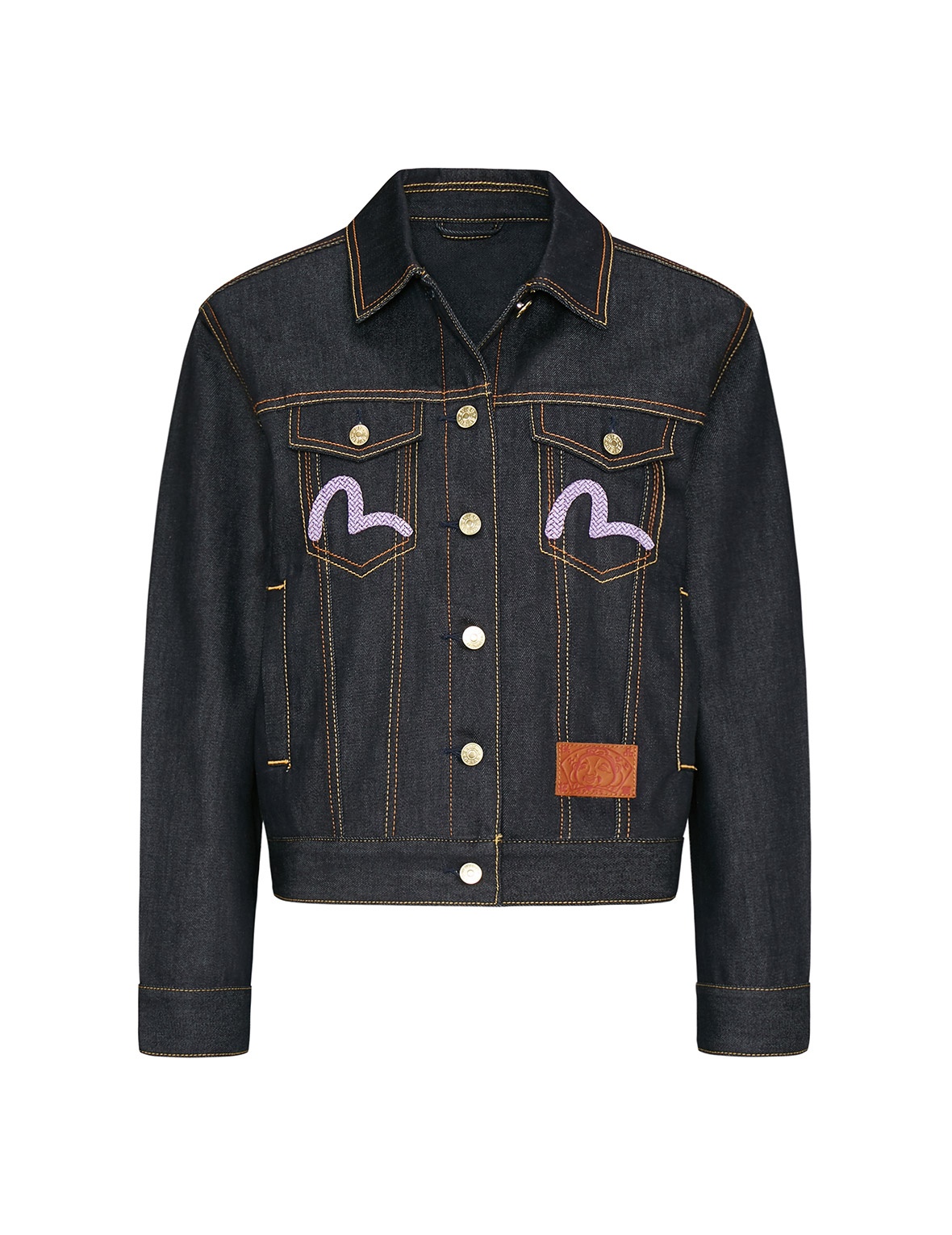 KAMON BROCADE AND TIGER EMBROIDERED DENIM JACKET - 9