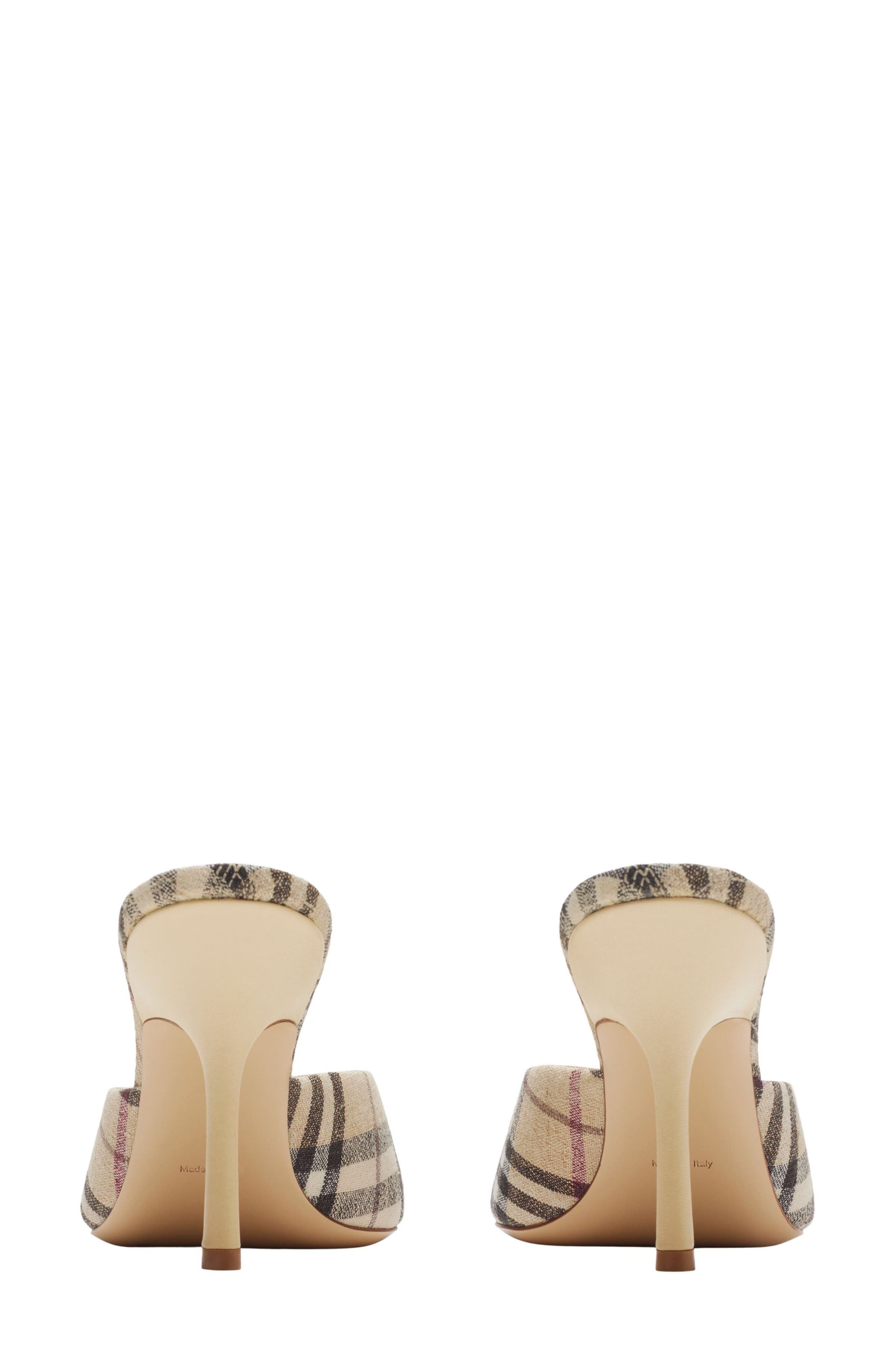 burberry Mews Check Slide Sandal (Women)
 in Alabaster Ip Check at Nordstrom - 6
