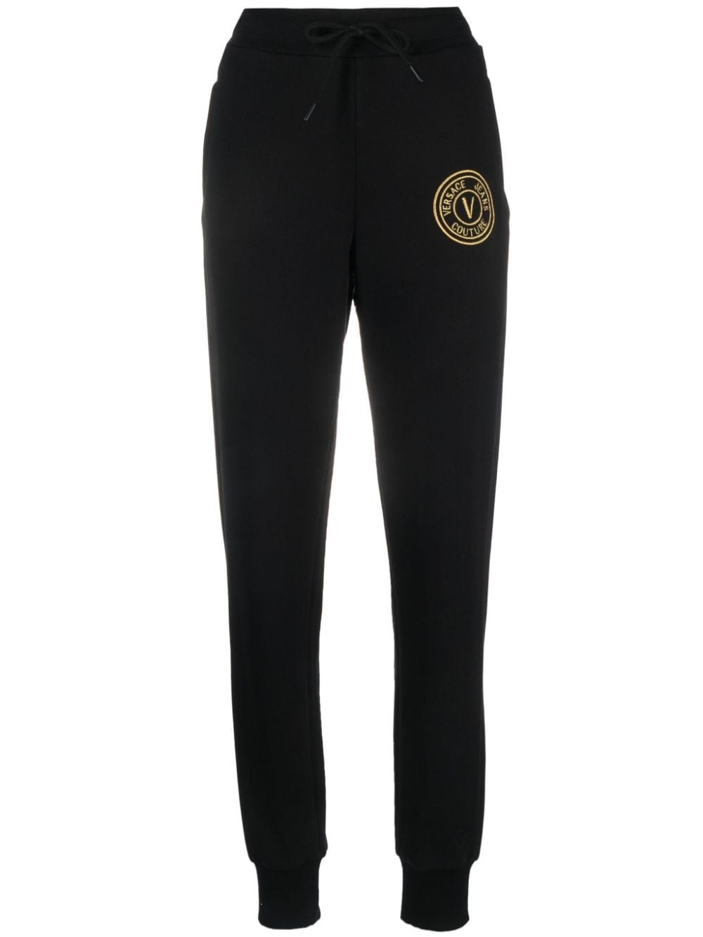 logo-embroidered cotton track pants - 1