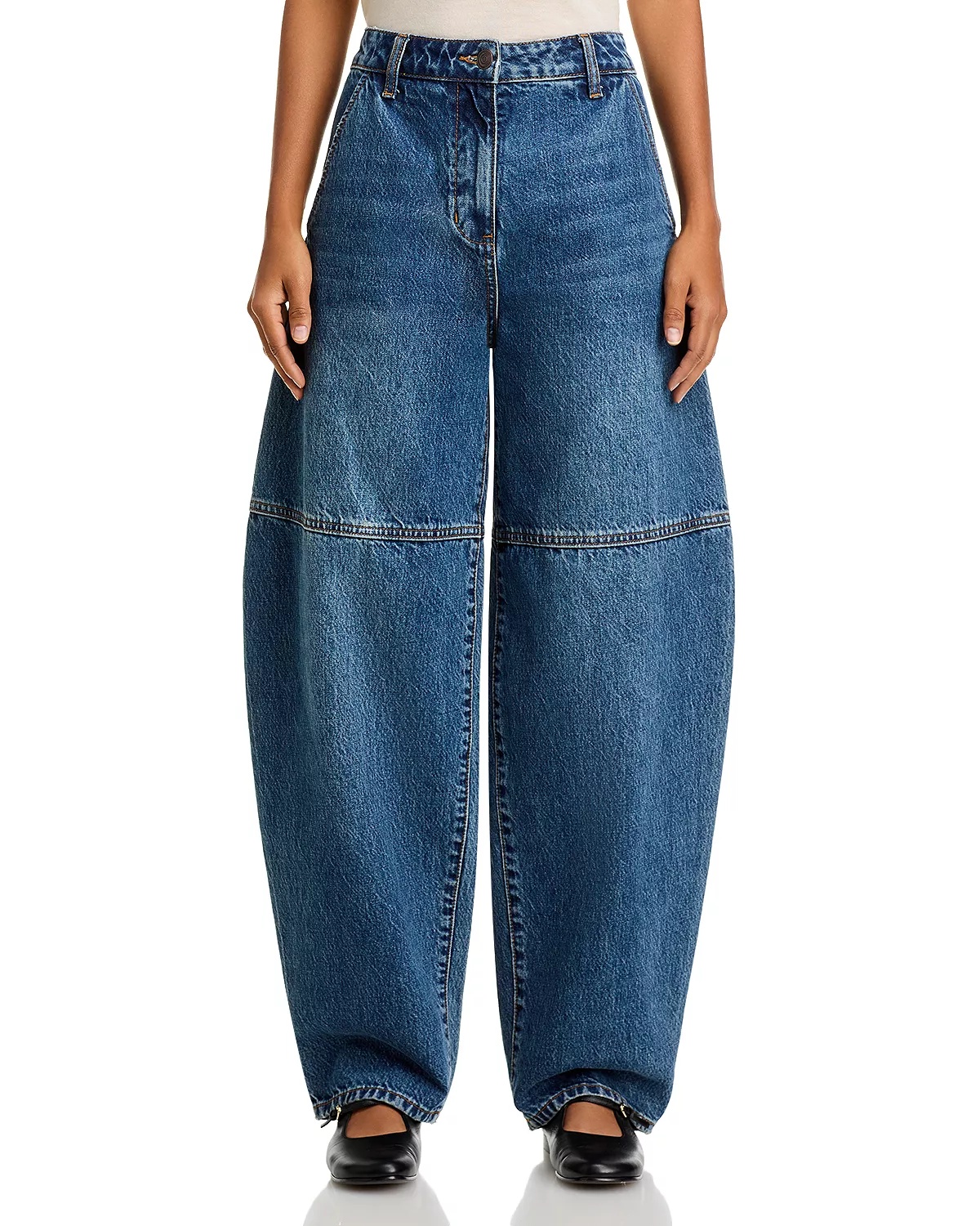 High Rise Barrel Jeans in Indigo - 7