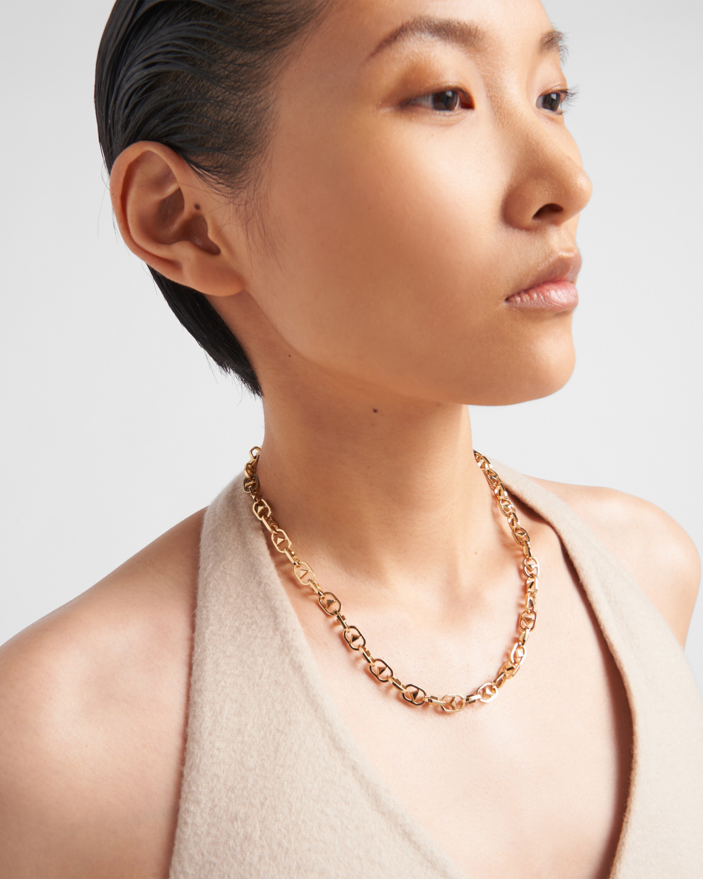 【PRADA】l メタル チェーン ネックレス シルバー ゴールド PRADA - プラダ PRADA ネックレス チェーンネックレス ゴールド