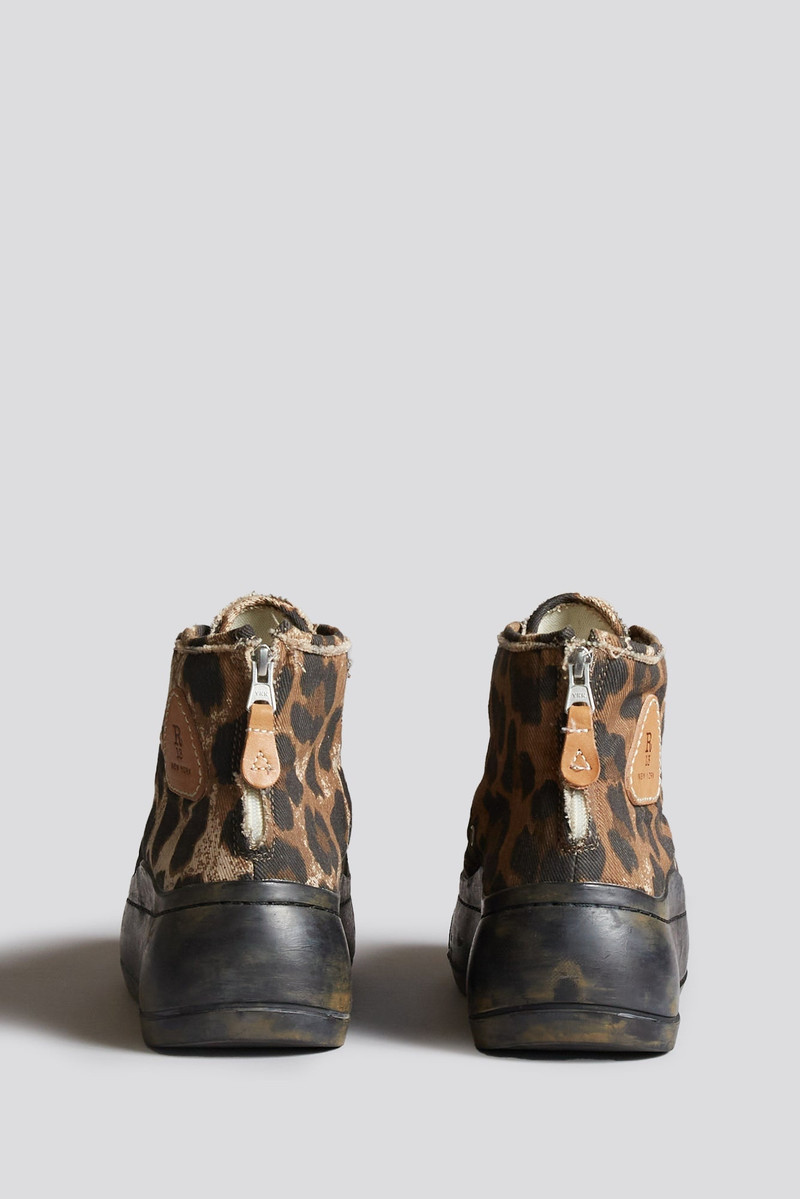 R13 KURT HIGH TOP SNEAKER - BROWN LEOPARD outlook