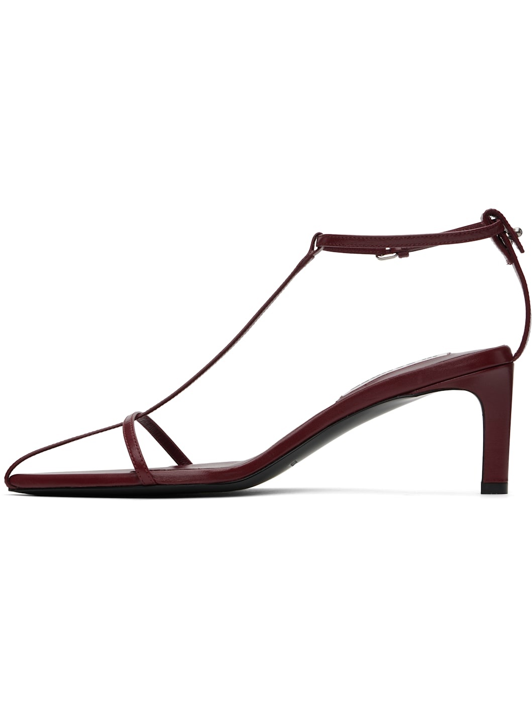 Burgundy High Heeled Sandals - 3