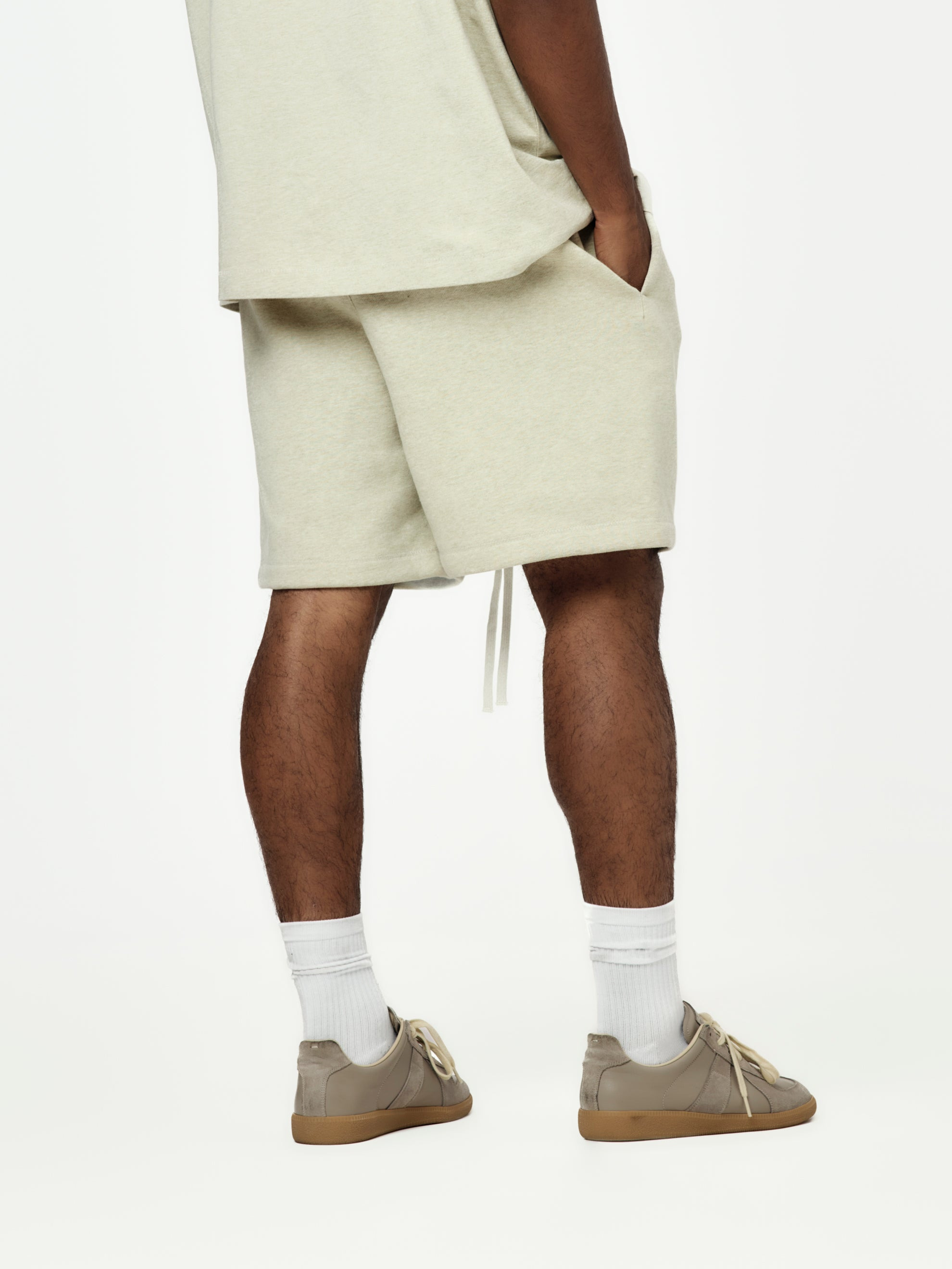 CLASSIC FLEECE SWEATSHORTS (HEATHER STONE) - 3