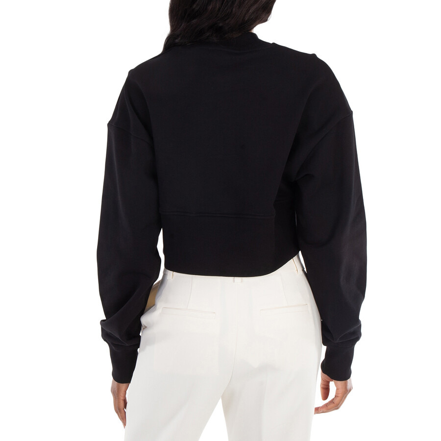 Balmain Cropped Sweatshirt With Balmain Paris Print - 4