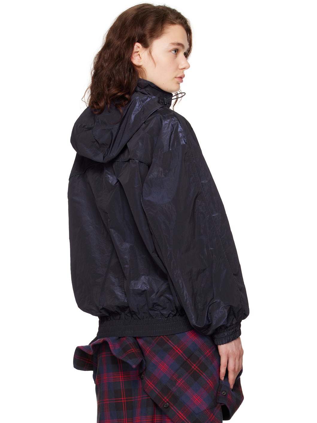 Navy Crinkled Trainer Jacket - 3