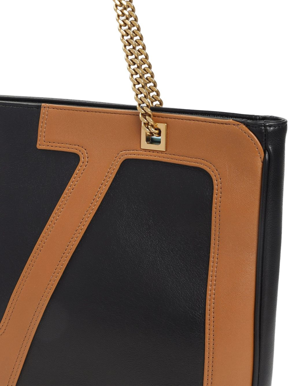 V-detail chain tote bag - 3