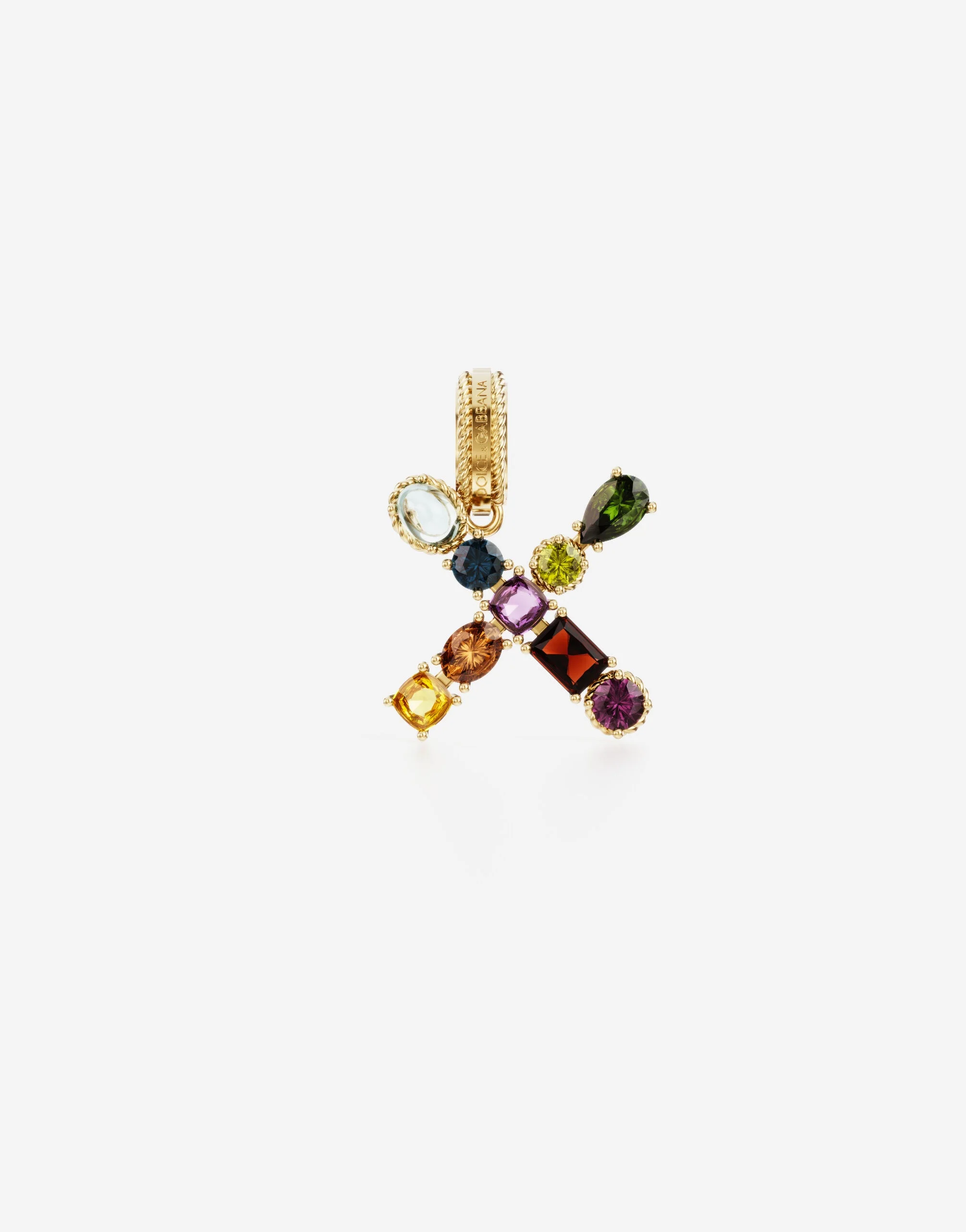 Charm X Lettering 18-carat yellow gold and multicolored gems - 1