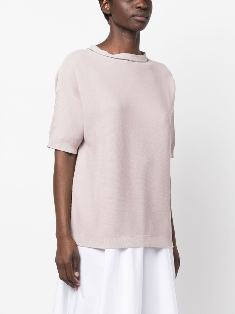 ball-chain detail fine-knit top 3