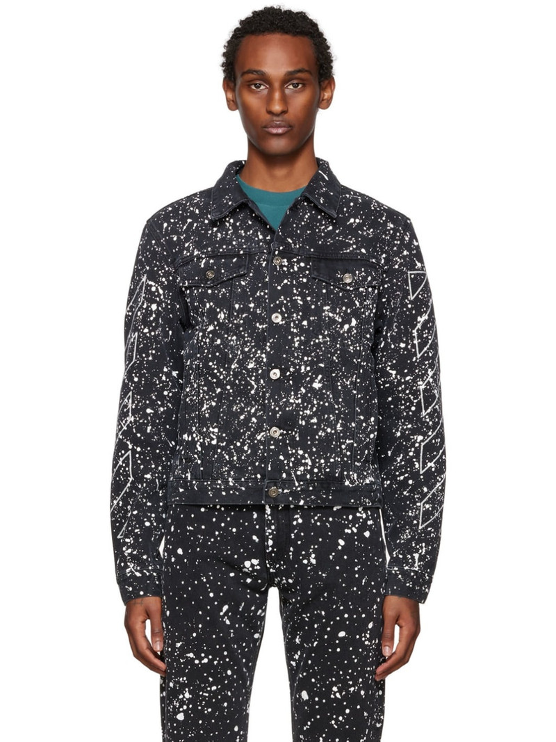 Black Paint Splatter Denim Jacket - 1