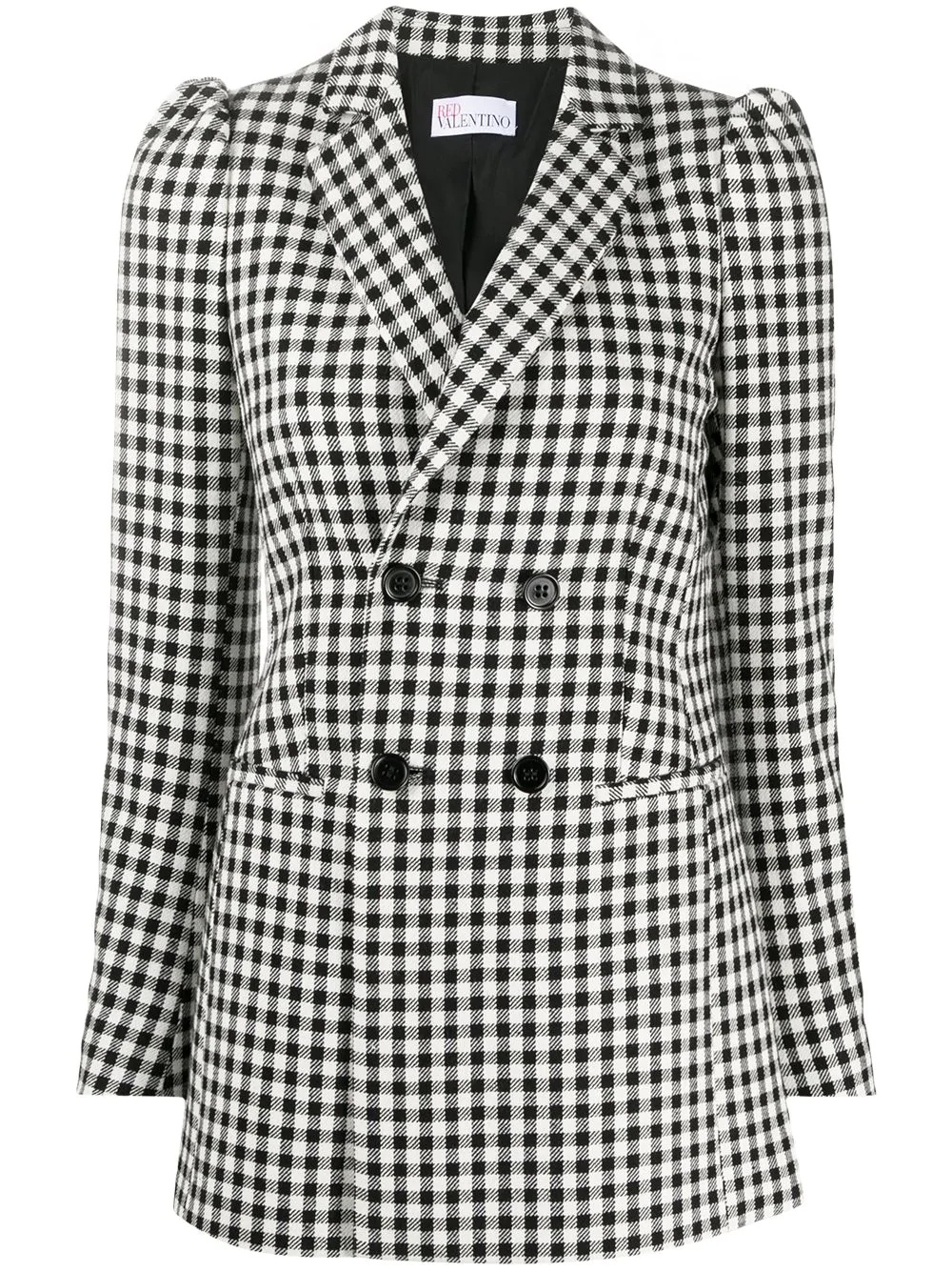 check-pattern double-breasted blazer - 1