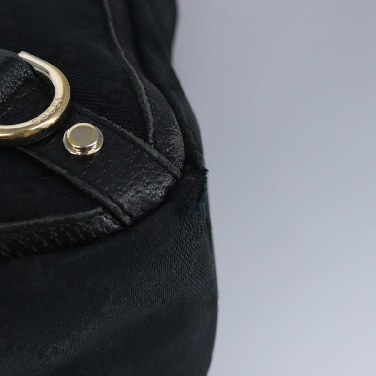 GUCCI GG Canvas Tote Bag Black Gold - 16