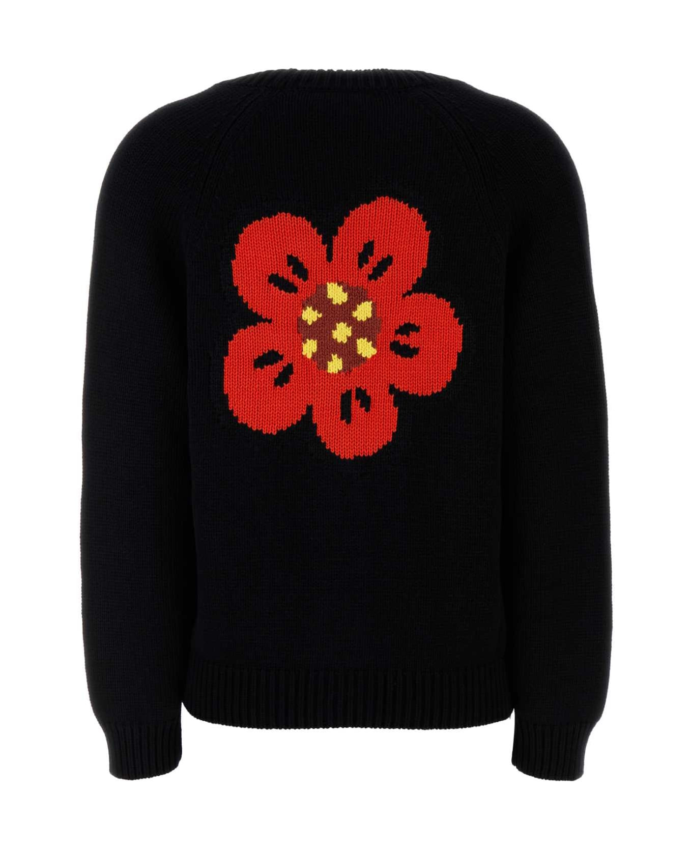 Black Cotton Blend Cardigan - 2