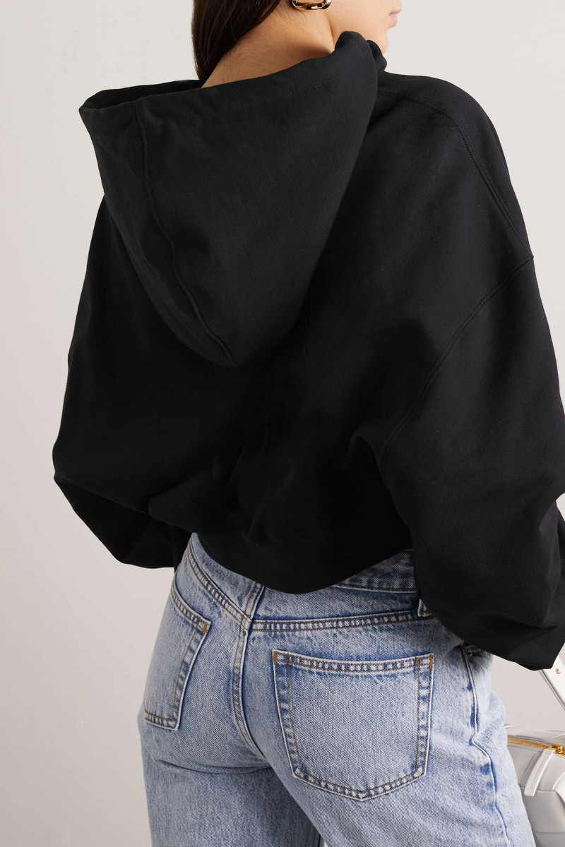 For All Helv cropped embellished cotton-jersey hoodie 3