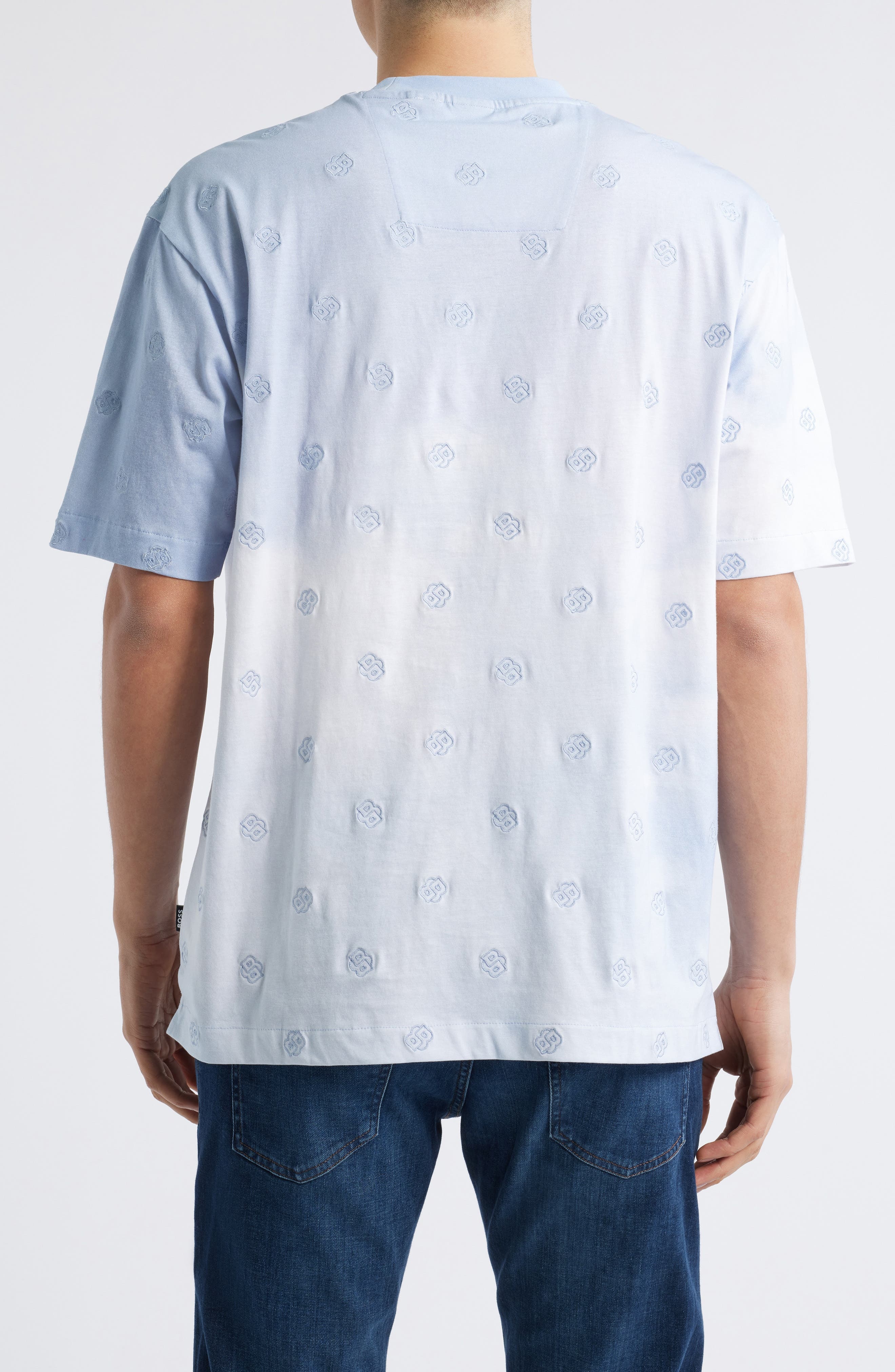 BOSS Tames Logo Embroidered T-Shirt in Light Blue at Nordstrom - 2