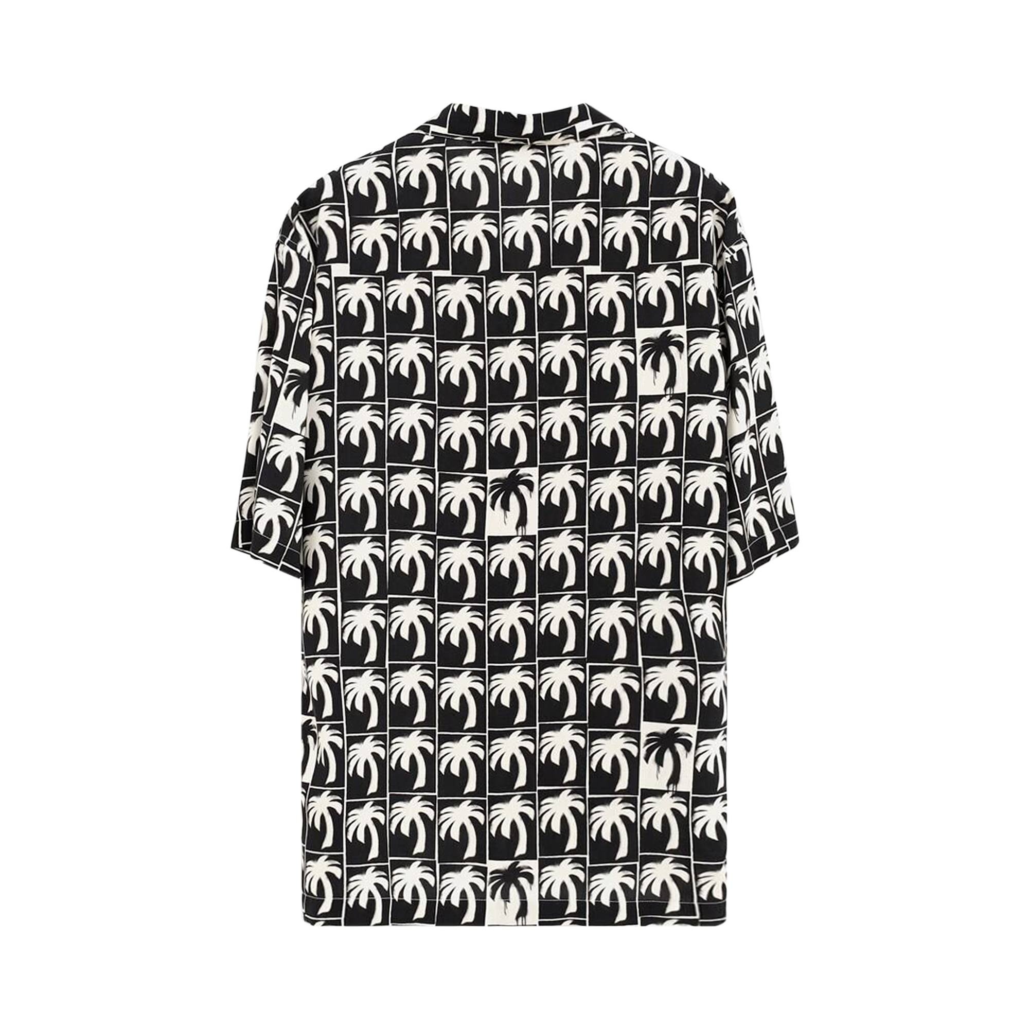 Palm Angels Dripping Palms Bowling Shirt 'Black/Off White' - 2