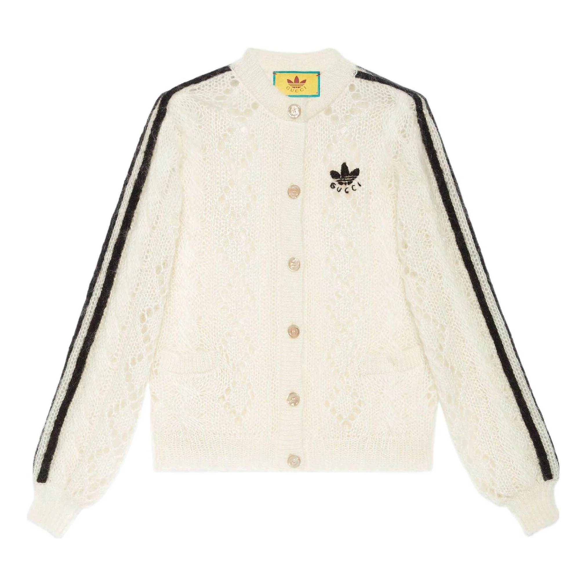 (WMNS) Gucci x adidas Mohair Knit Cardigan 'White' 717329-XKCMO-9791 - 1
