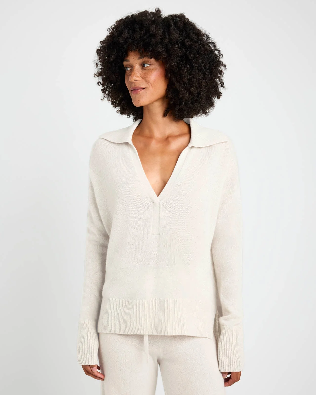 Tori Cashmere Polo Sweater - 1
